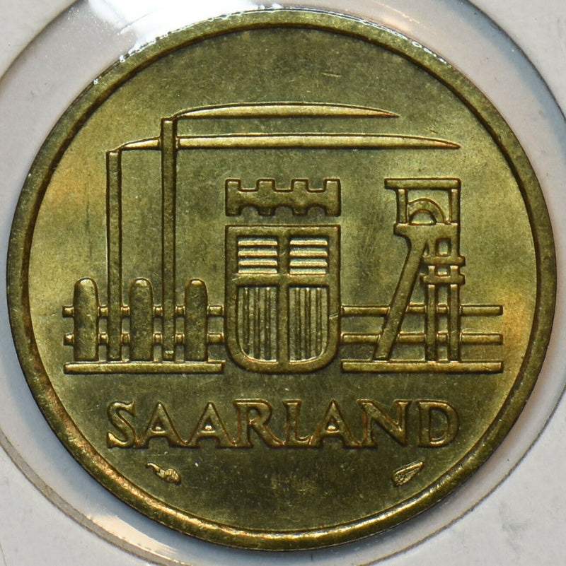 German States 1954 20 Franken Saarland 152111 combine shipping