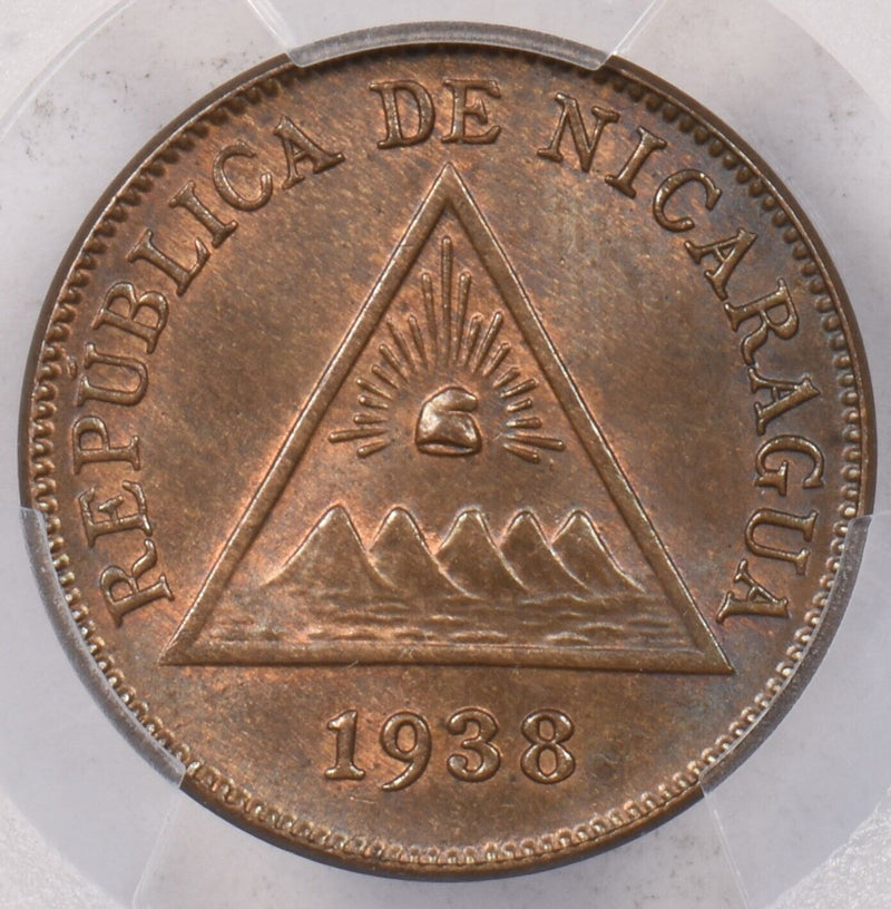 Nicaragua 1938 Centavo PCGS MS 65 BROWN PI0169 combine shipping