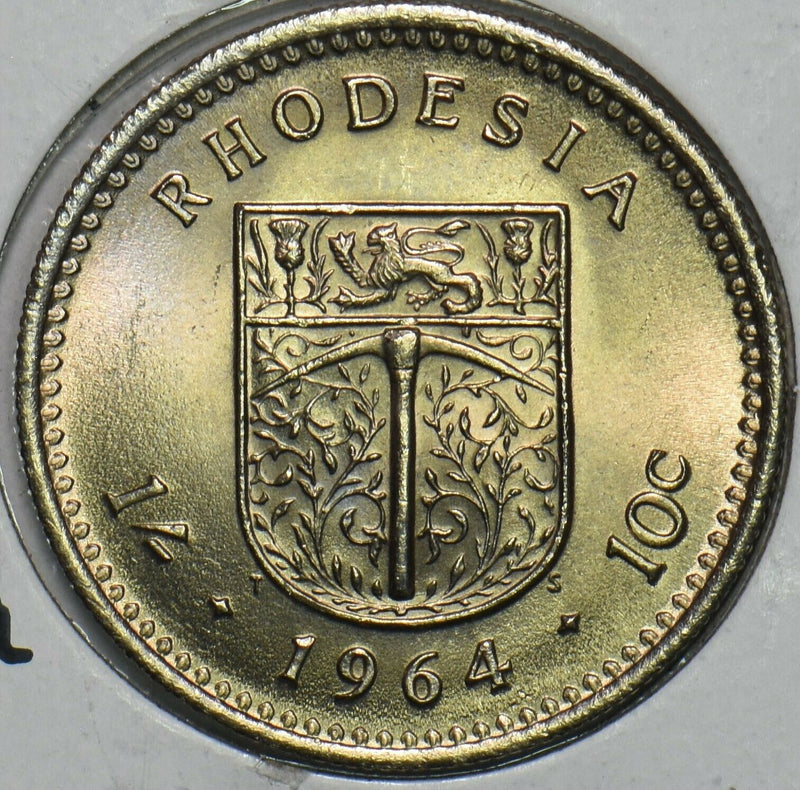 Rhodesia 1964 10 Cents BU 152086 combine shipping