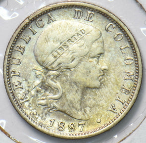 Colombia 1897 10 centavos Condor animal Brussels 293653 combine shipping