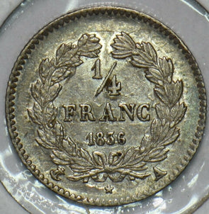 France 1836 A 1/4 Franc 296843 combine shipping