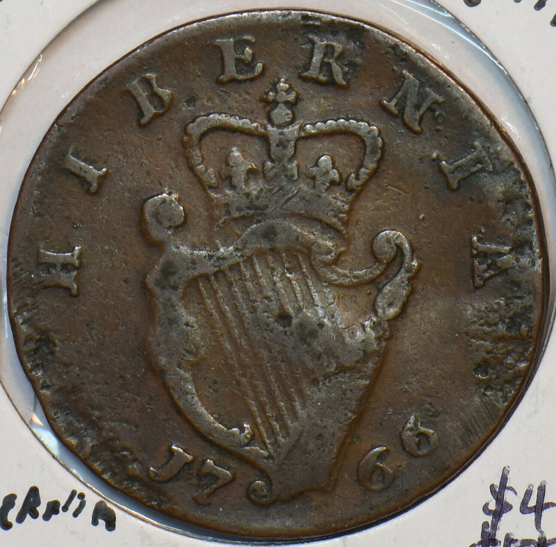 Ireland 1766 1/2 Penny Hibernia 491092 combine shipping