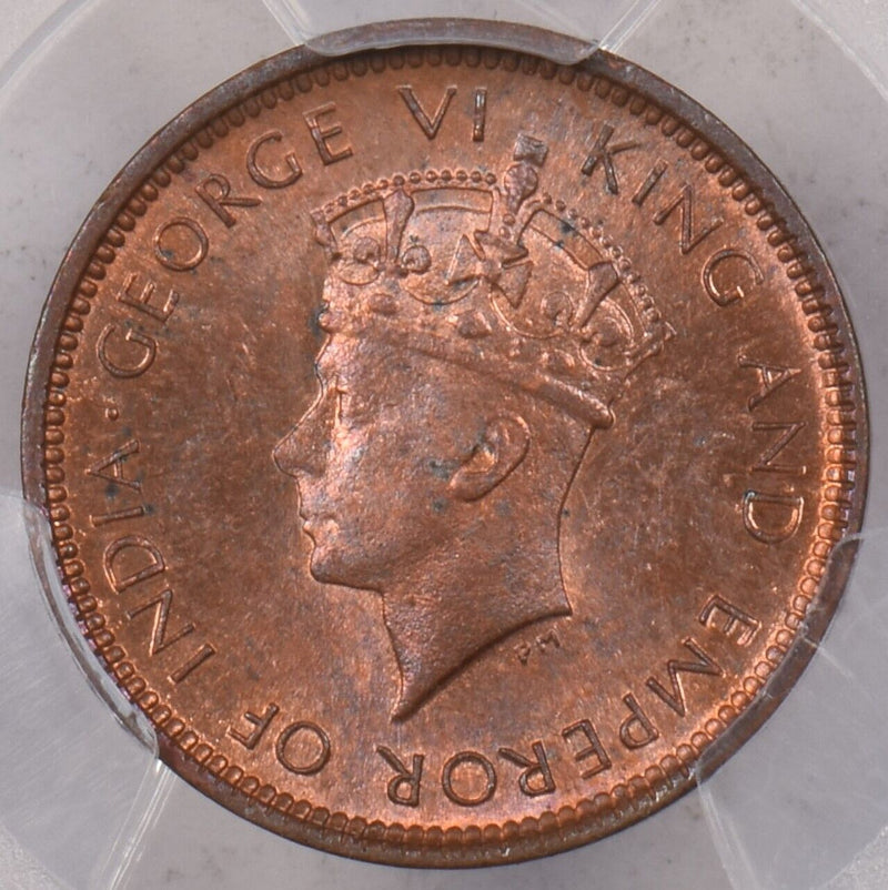 Ceylon 1937 1/2 Cent PCGS MS 64 RED BROWN PI0196 combine shipping