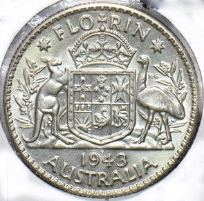 Australia 1943 Florin Kangaroo animal Ostrich Georgivs VI 293311 combine shippin