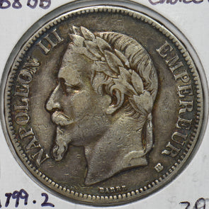 France 1868 BB 5 Francs KM 799.2 491068 combine shipping