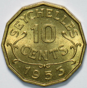 Seychelles 1953 10 Cents Queen Elizabeth II 293354 combine shipping