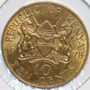 Kenya 1978 10 Cents Lion animal 195253 combine shipping