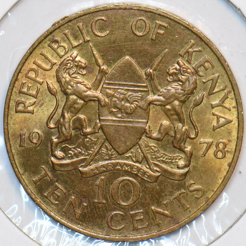 Kenya 1978 10 Cents Lion animal 195253 combine shipping