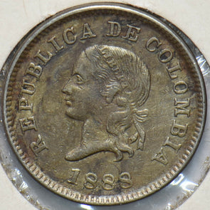 Colombia 1888 5 Centavos Copper-Nickel 293515 combine shipping
