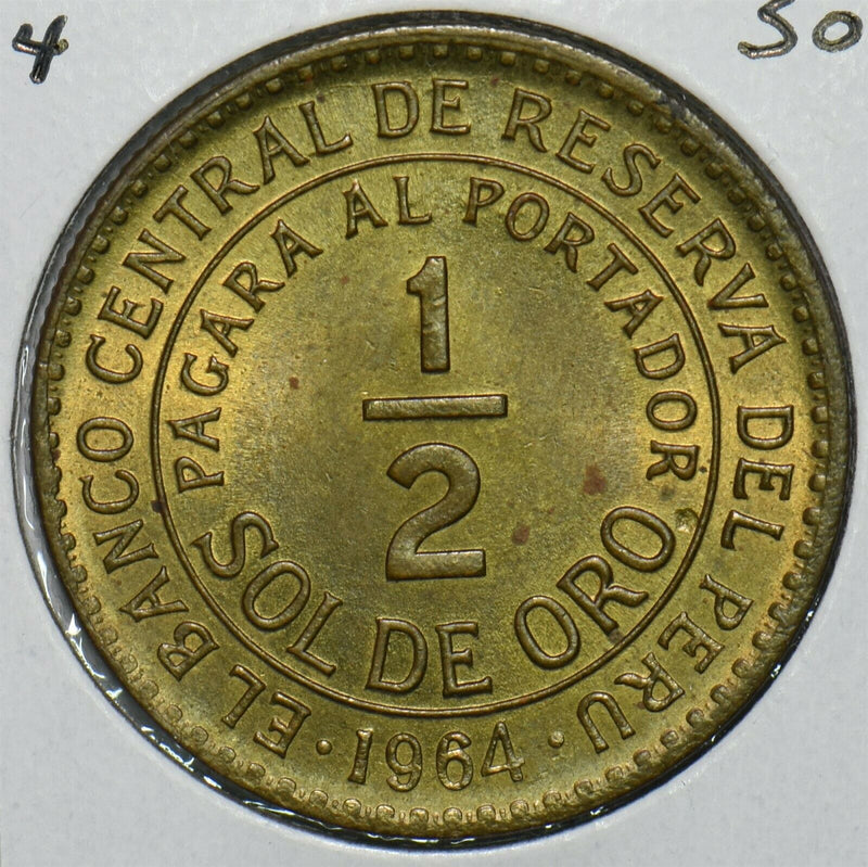 Peru 1964 1/2 Sol 196594 combine shipping