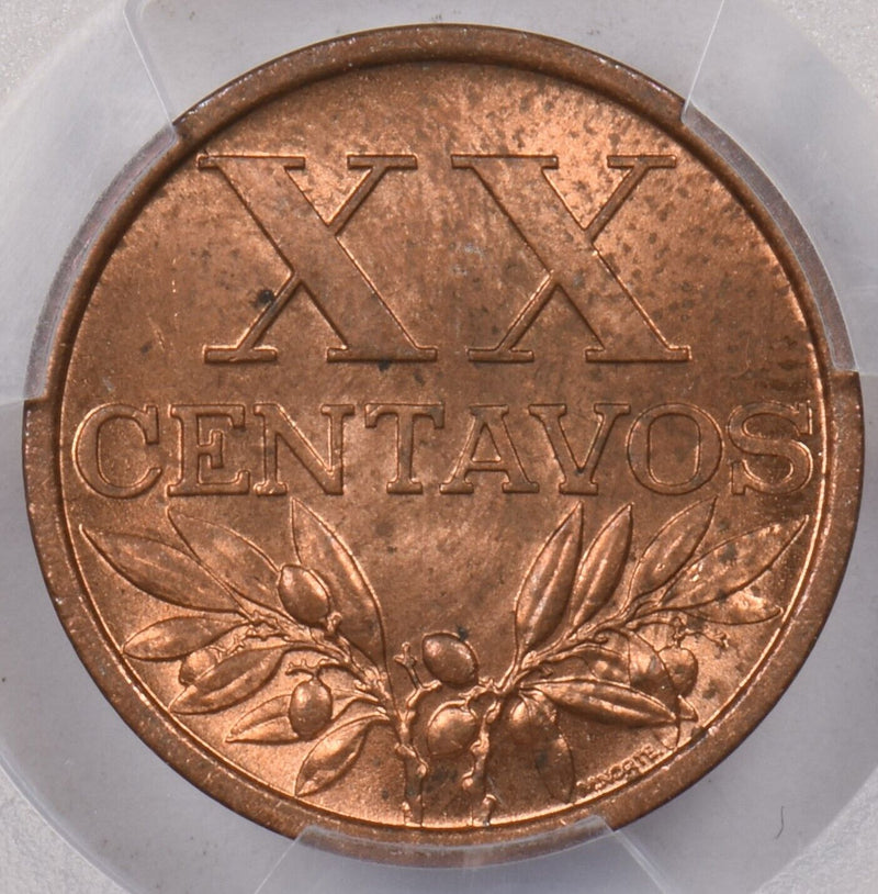 Portugal 1961 20 Centavos PCGS MS 64 RED PI0215 combine shipping