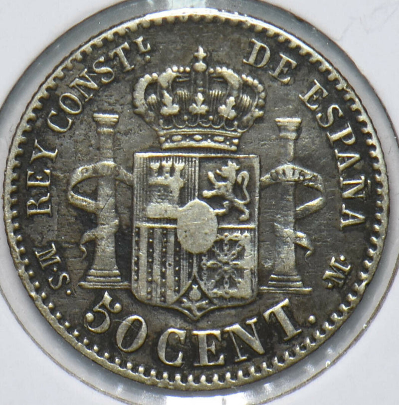 Spain 1885 50 Centavos Lion animal Alfonso XII 293377 combine shipping