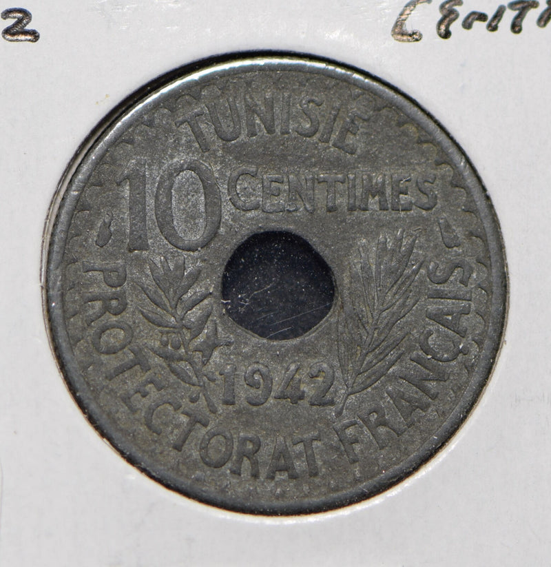 Tunisia 1942 AH 1361 10 Centimes  292003 combine shipping