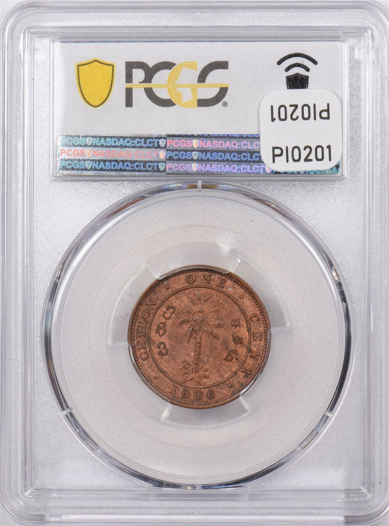 Ceylon 1906 cent PCGS MS 63 RED BROWN PI0201 combine shipping