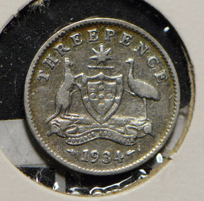 Australia 1934 3 Pence Kangaroo animal Emu  901257 combine shipping