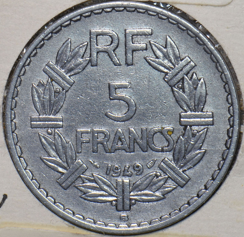 France 1949 B 5 Francs 151517 combine shipping