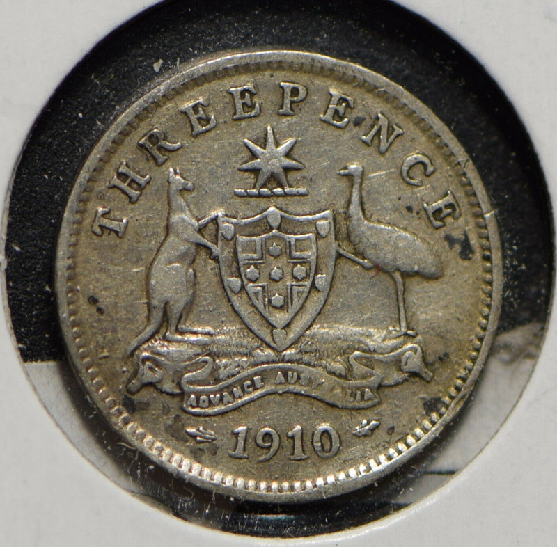 Australia 1910 3 Pence Kangaroo animal Emu  901264 combine shipping