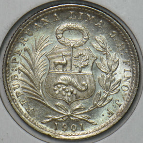 Peru 1901 1/5 Sol 491136 combine shipping