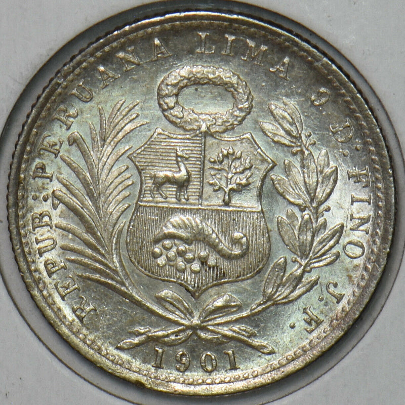 Peru 1901 1/5 Sol 491136 combine shipping