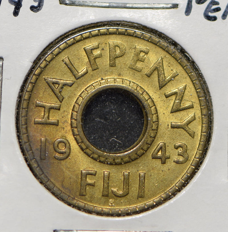 Fiji 1943 1/2 Penny  291994 combine shipping