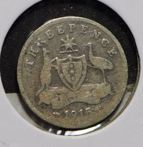 Australia 1915 3 Pence Kangaroo animal Emu  901225 combine shipping