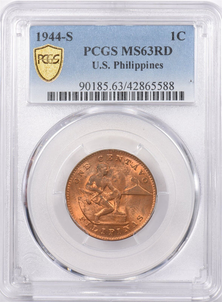Philippines 1944 S Centavo PCGS MS 63 RED PI0194 RARE in red