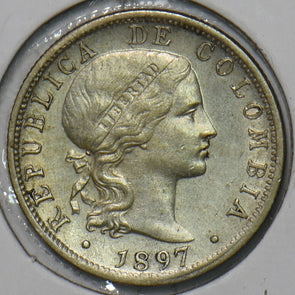 Colombia 1897 10 Centavos Condor animal 491030 combine shipping