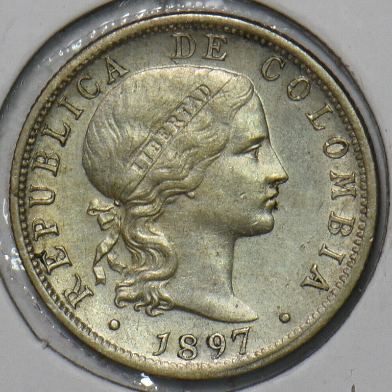 Colombia 1897 10 Centavos Condor animal 491030 combine shipping