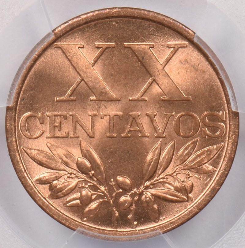 Portugal 1961 20 Centavos PCGS MS 65 RED PI0066 combine shipping