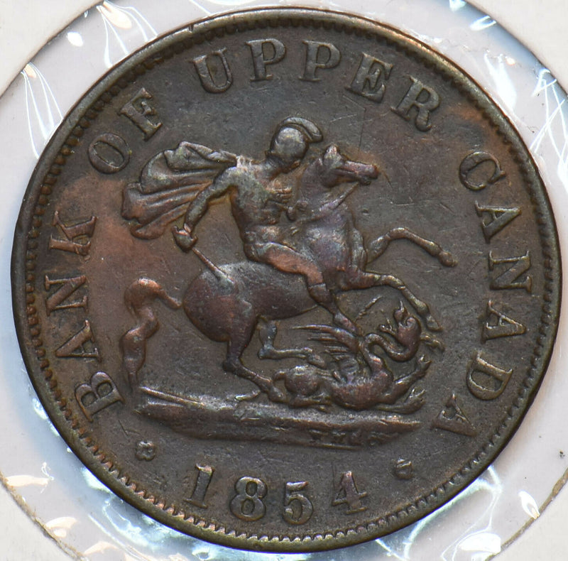 Canada 1854 1/2 Penny Horse animal Dragon Bank Token 296504 combine shipping