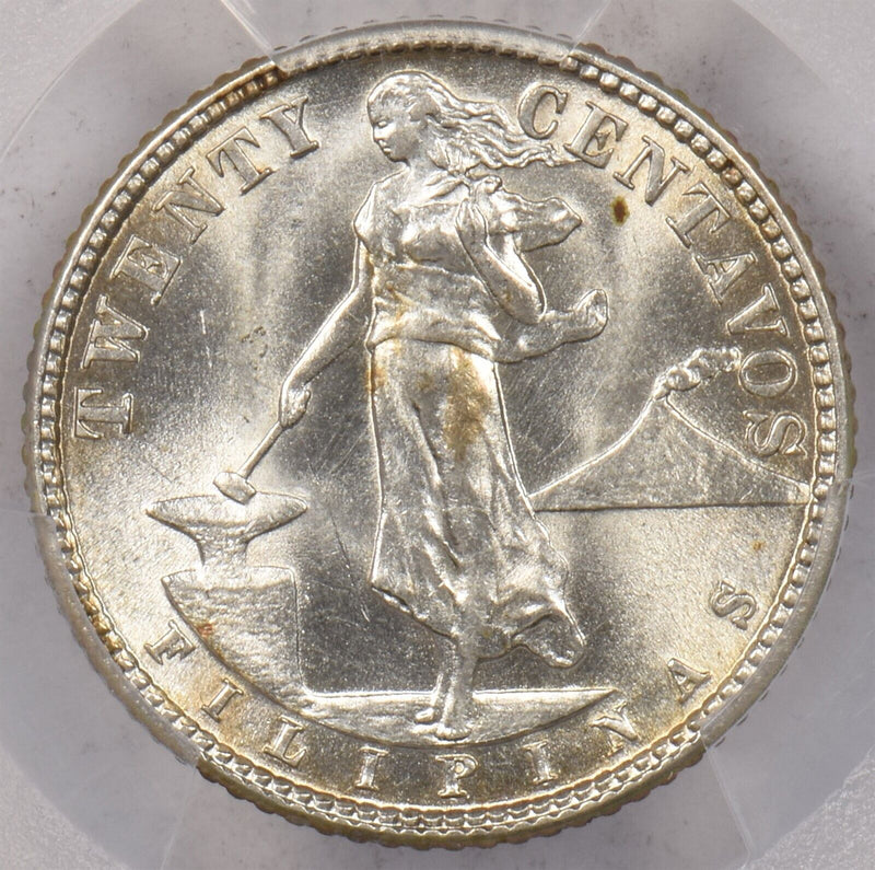 Philippines 1944 D 20 Centavos Eagle animal PCGS MS 65 PI0161 combine shipping