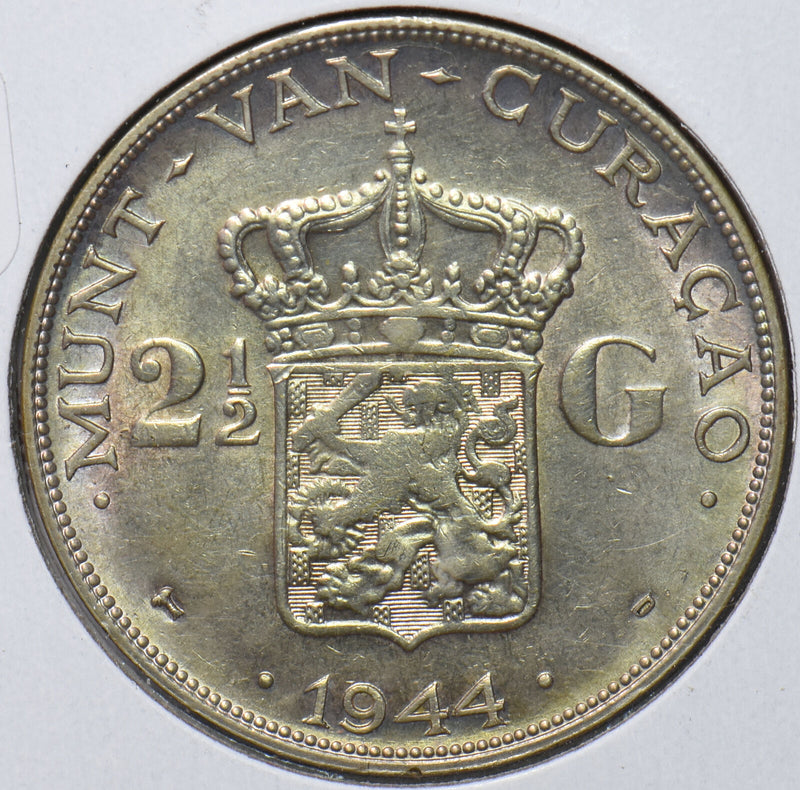 Netherlands 1944 D 2 1/2 Gulden Lion animal 490534 combine shipping