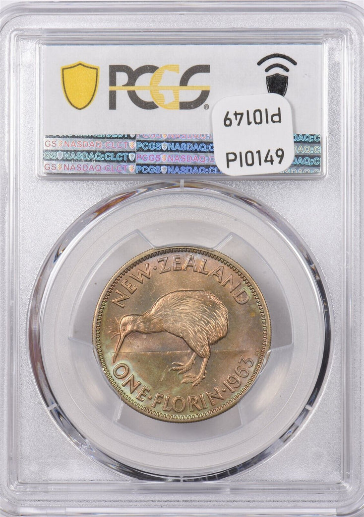 New Zealand 1963 Florin Kiwi Bird animal PCGS MS 65 PI0149 combine shipping