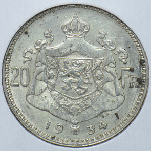 Belgium 1934 20 Francs Lion animal 193037 combine shipping