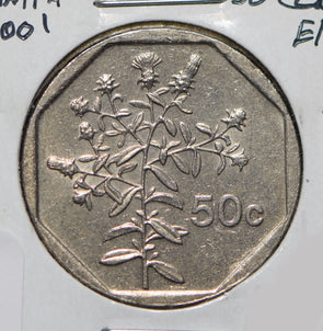 Malta 2001 50 Cents  901307 combine shipping