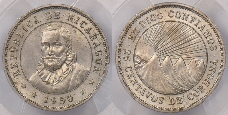 Nicaragua 1950 25 Centavos PCGS MS 64 PI0120 combine shipping