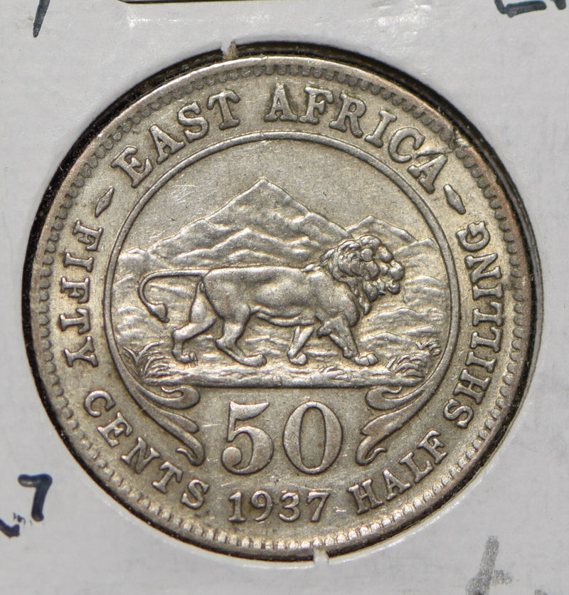 East Africa 1937 50 Cents Lion animal  291998 combine shipping