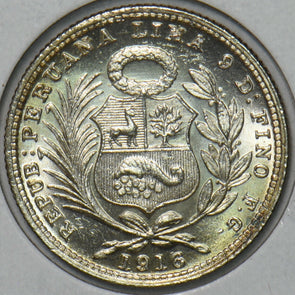 Peru 1916 1/5 Sol 491125 combine shipping