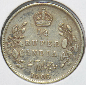 British India 1908 C 1/4 Rupee 193005 combine shipping