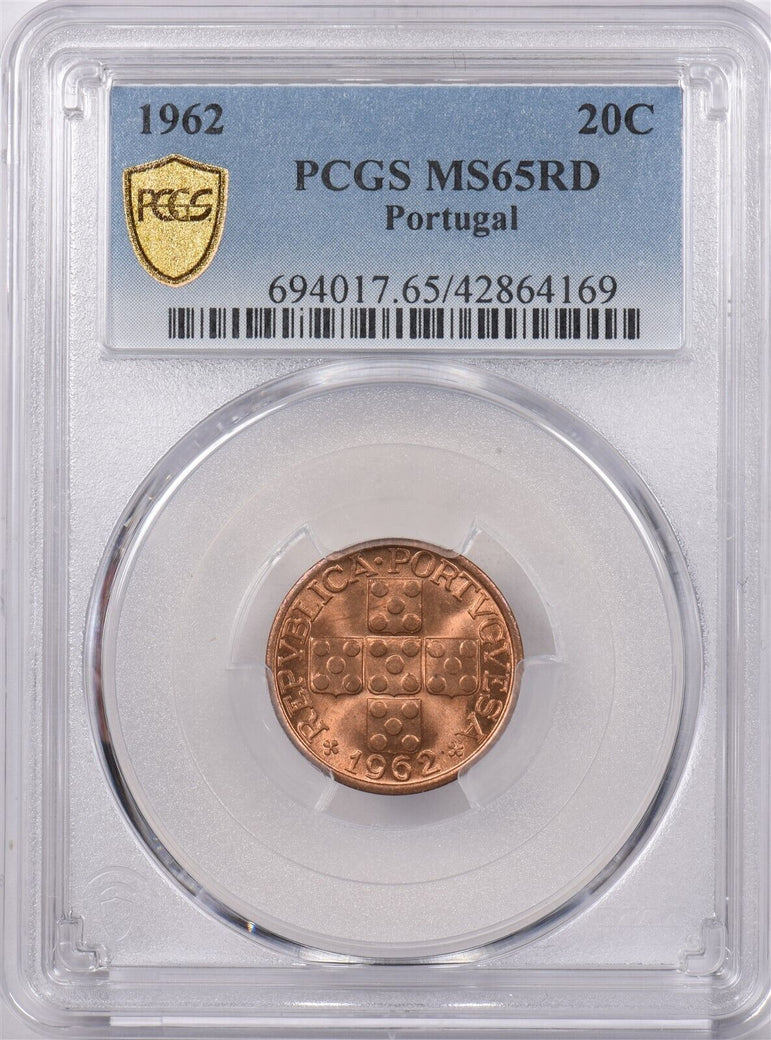 Portugal 1962 20 Centavos PCGS MS 65 RED PI0197 combine shipping