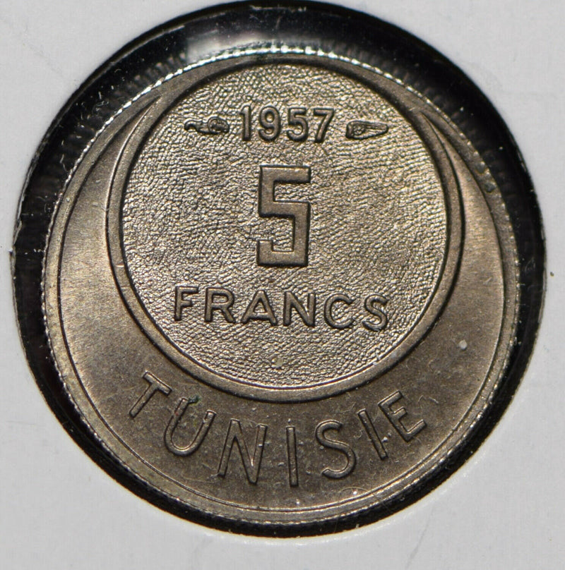 Tunisia 1957 AH 1376 5 Francs  292009 combine shipping