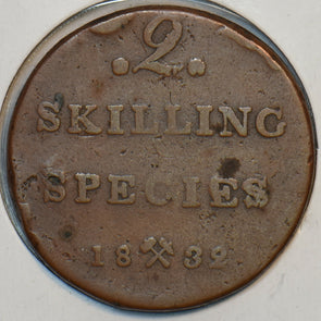 Norway 1832 2 Skilling 491106 combine shipping