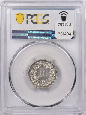 Switzerland 1883 B 20 Rappen PCGS MS 63 PC1404 combine shipping
