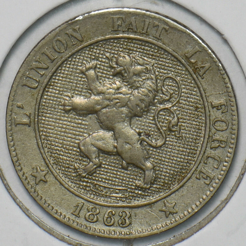 Belgium 1863 5 Centimes Lion animal 195862 combine shipping