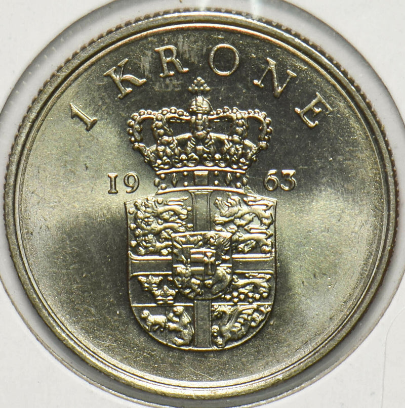 Denmark 1963 Krone Lion animal Frederick IX 293222 combine shipping