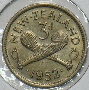 New Zealand 1952 3 Pence 152404 combine shipping