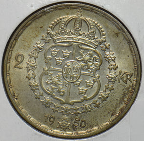 Sweden 1950 2 Kronor 297018 combine shipping