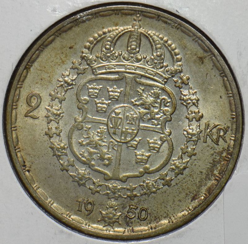 Sweden 1950 2 Kronor 297018 combine shipping