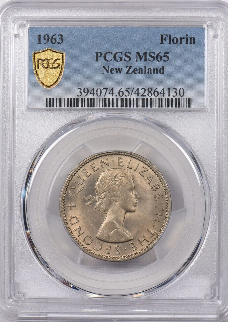 New Zealand 1963 Florin Kiwi Bird animal PCGS MS 65 PI0136 combine shipping