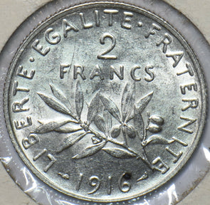 France 1916 2 Francs UNC 296473 combine shipping